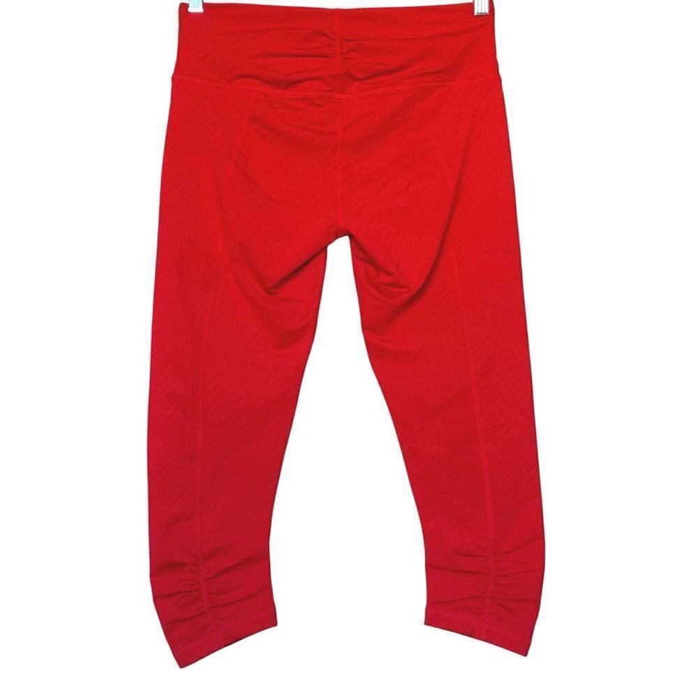 Prana Red Crop Capri Misty Ruched Leggings Pants Womens M Yoga Gym EUC - Picture 4 of 11
